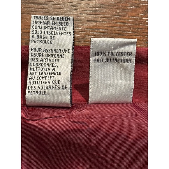 Burgundy 3pc Jones New‎ York Career Special Occasion Suit Piped Satin Edge 12 - Picture 3 of 16